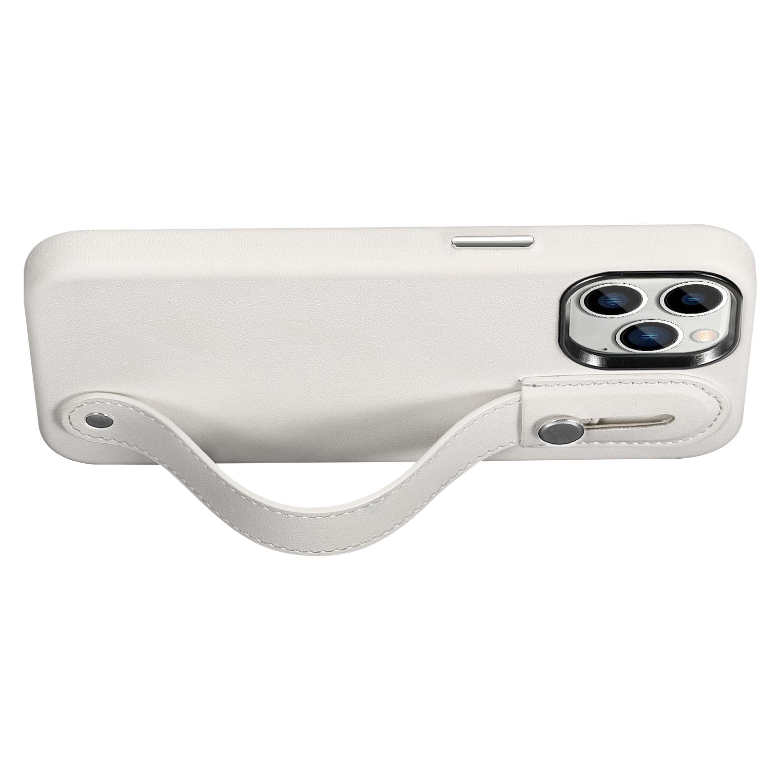Genuine Leather FingerGrip Series Case For iPhone 15 Pro with MagSafe - White