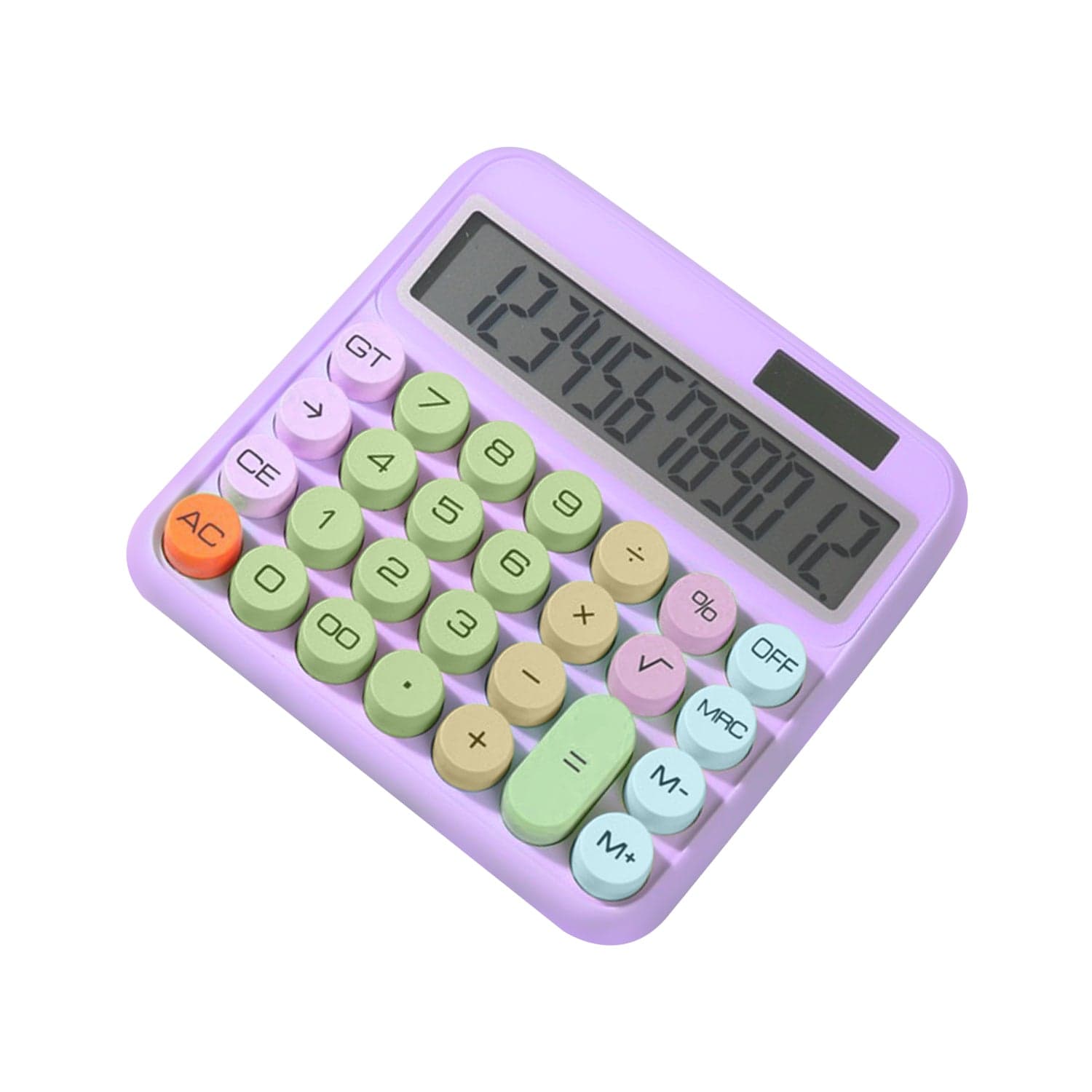 Desktop Calculator - Solar & Battery Powered, 12-Digit, Large Keys