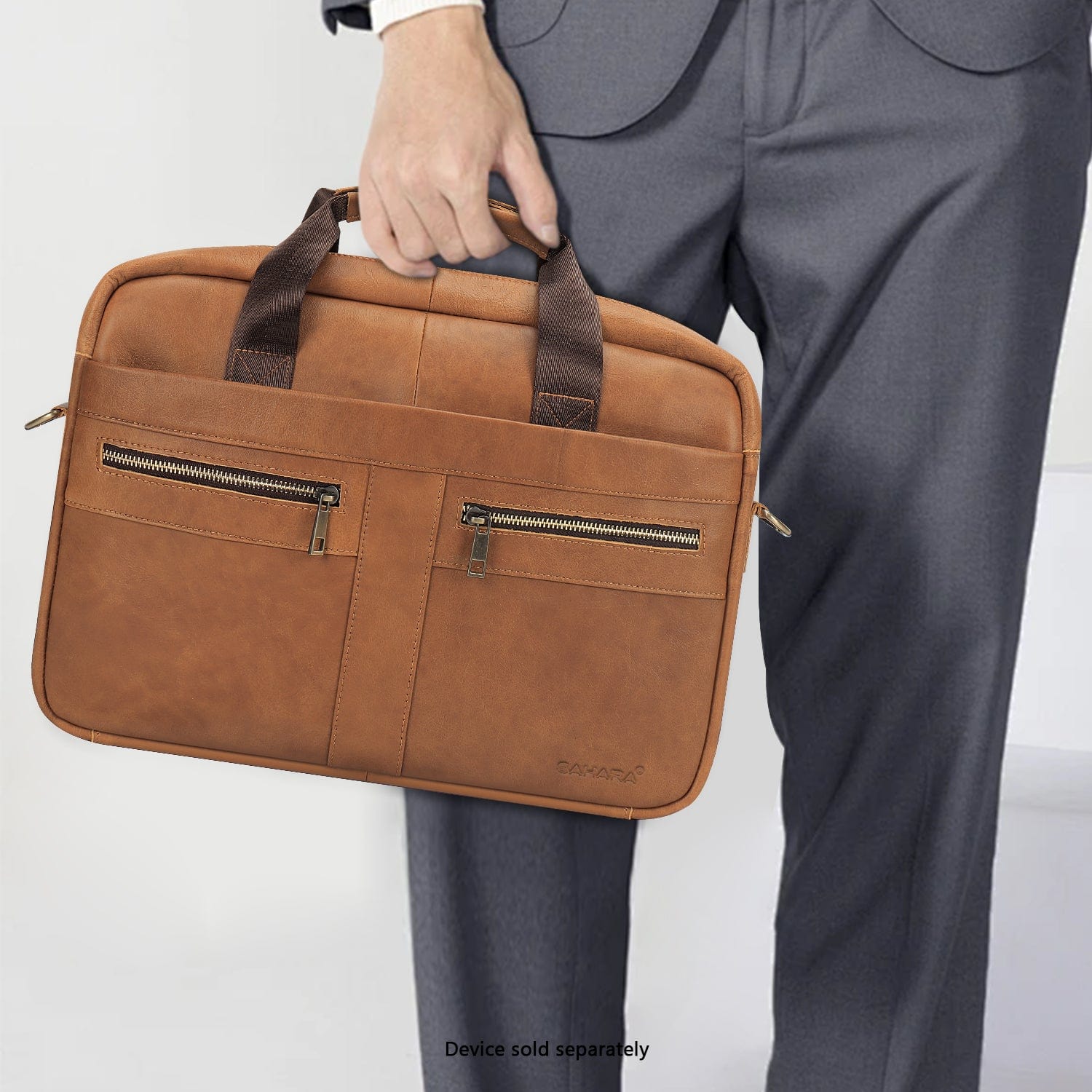 Genuine Leather Business Bag Briefcase for Laptops up to 16-inch