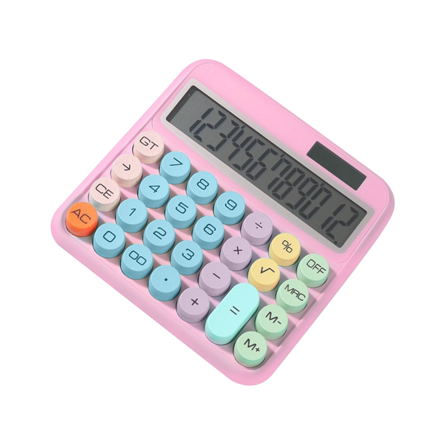 Desktop Calculator - Solar & Battery Powered, 12-Digit, Large Keys
