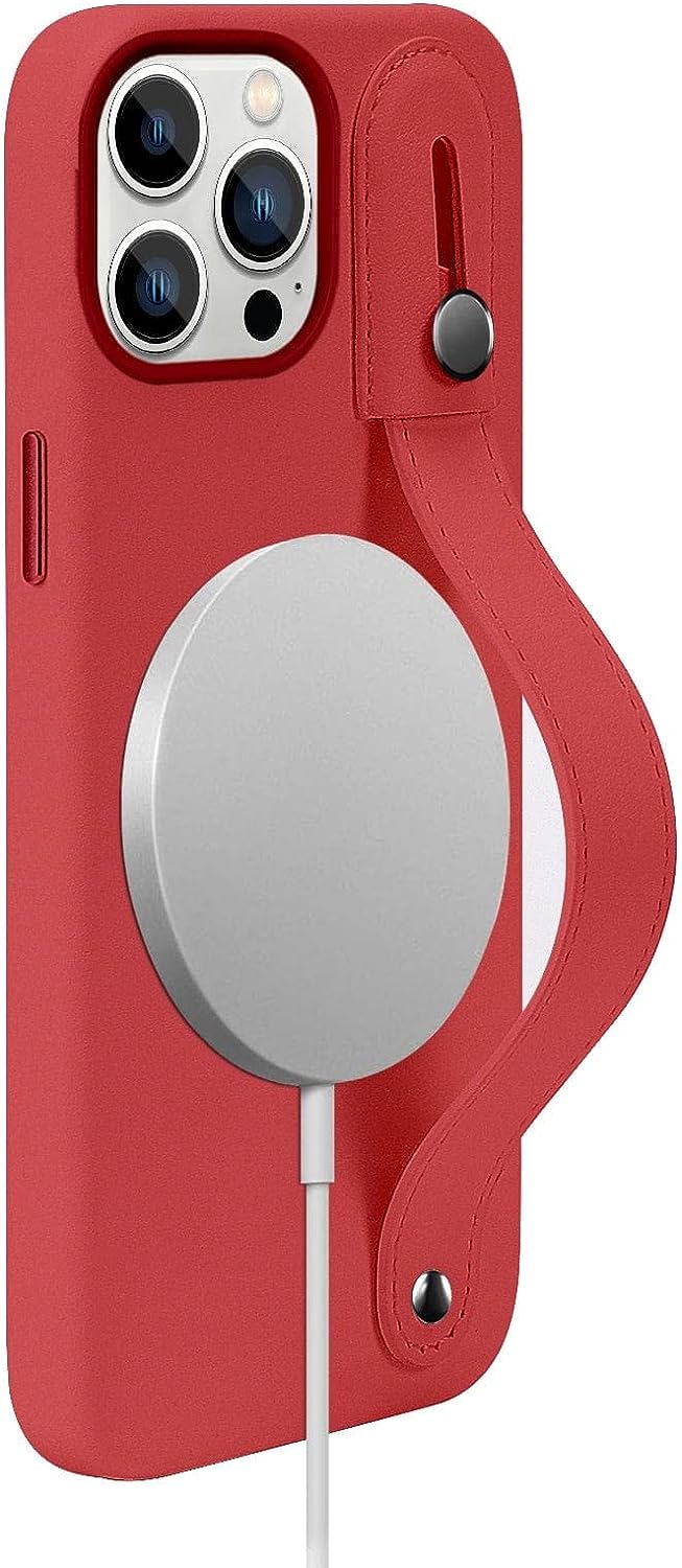 iPhone 14 Pro Max 6.7-inch Protection Kit Bundle - FingerGrip Series Case with Tempered Glass Screen and Camera Protector (Red)