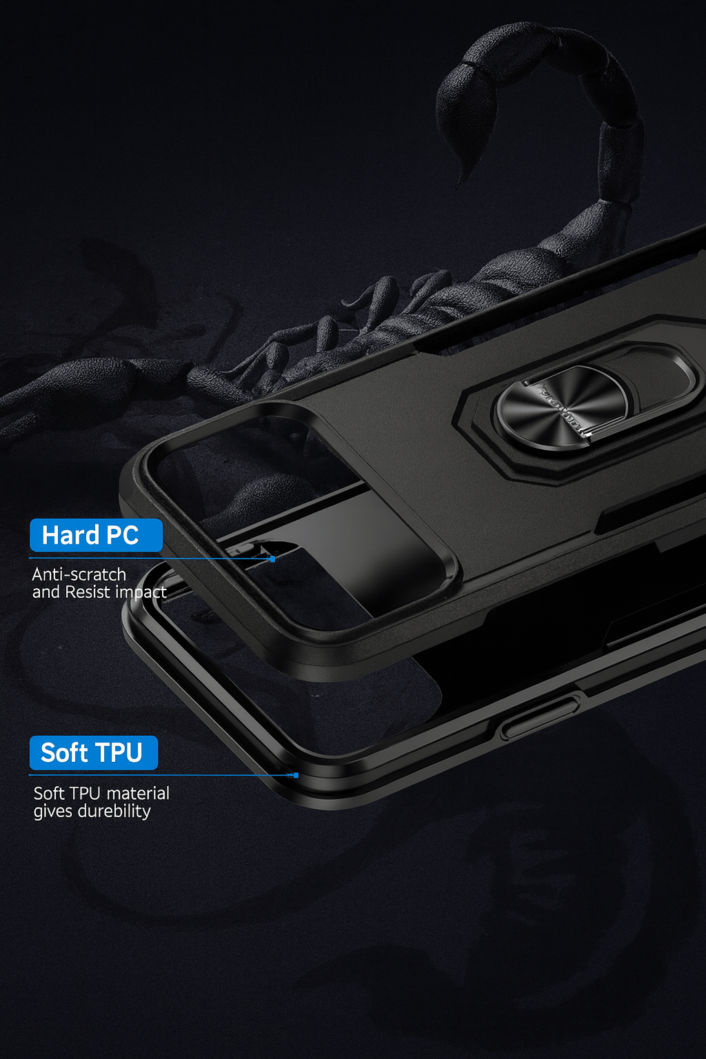 iPhone 17 Pro Max Heavy Duty Case with Kickstand - Military Grade Protection, Anti-Slip Grip | Raider Series