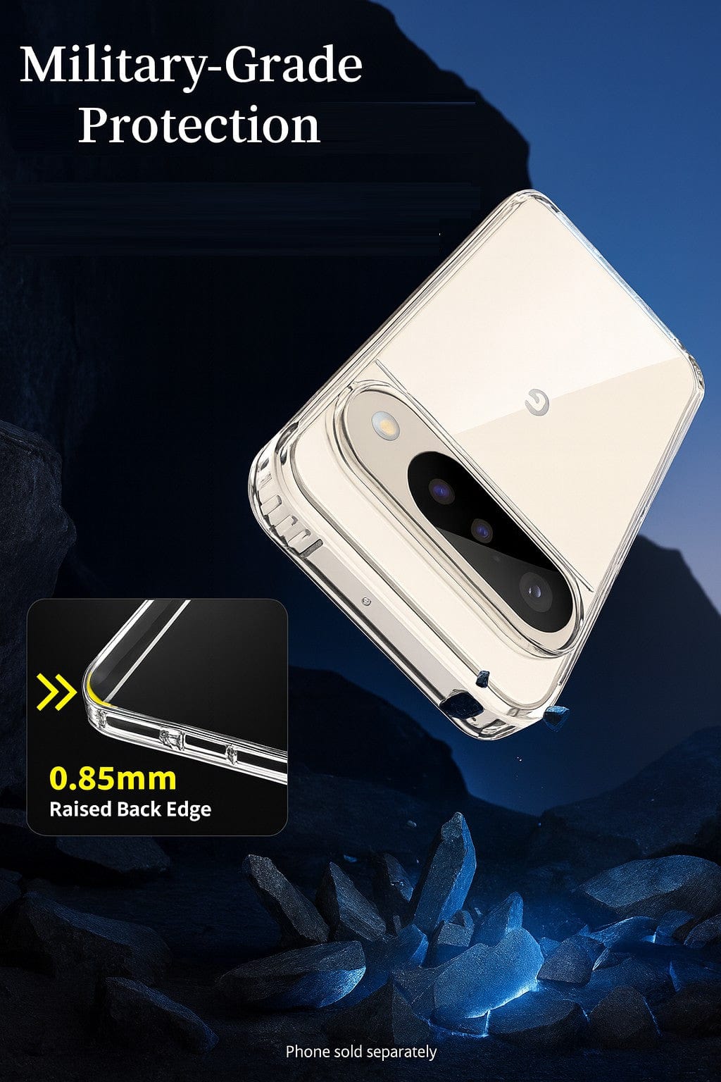 Google Pixel 10/10 Pro Clear Case – Slim Anti-Slip Grip | Venture Series