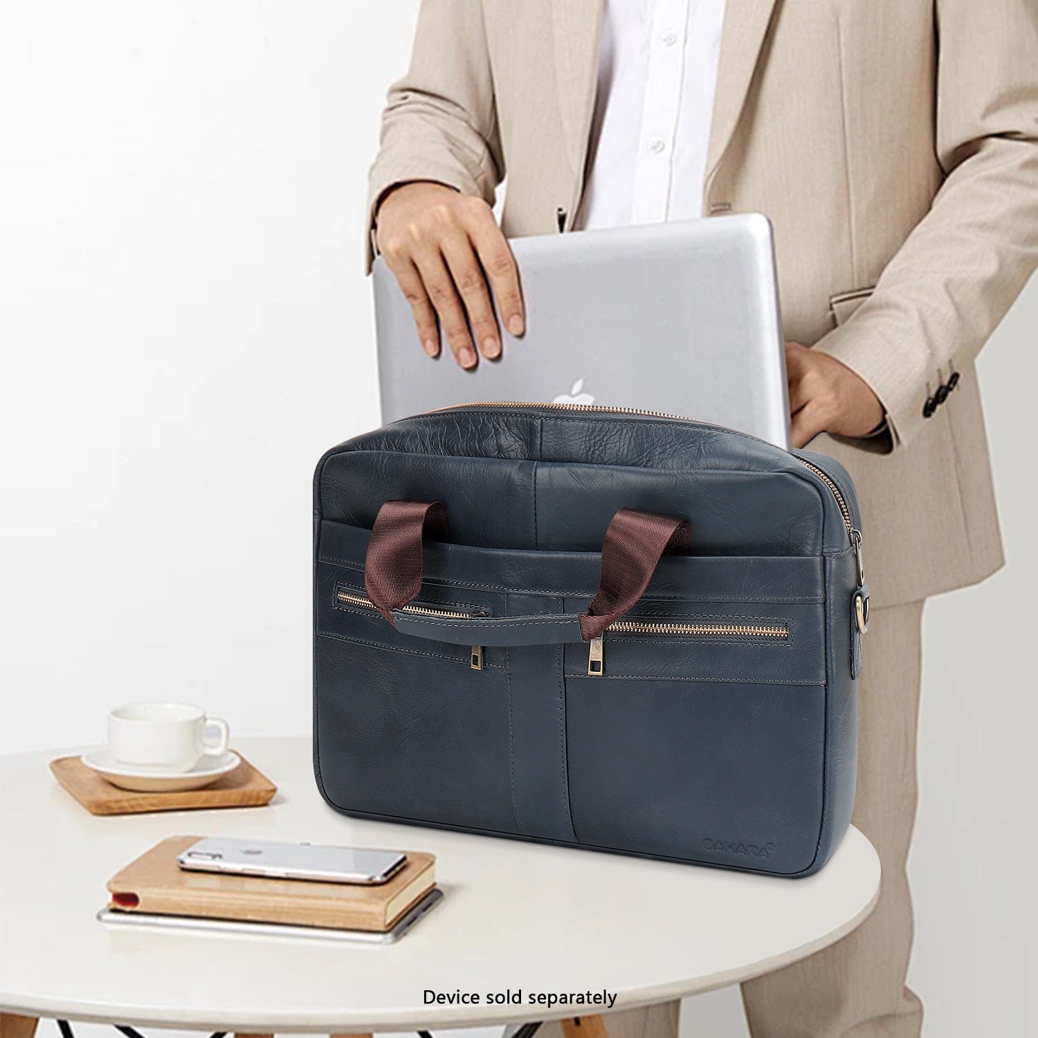 Genuine Leather Business Bag Briefcase for Laptops up to 16-inch