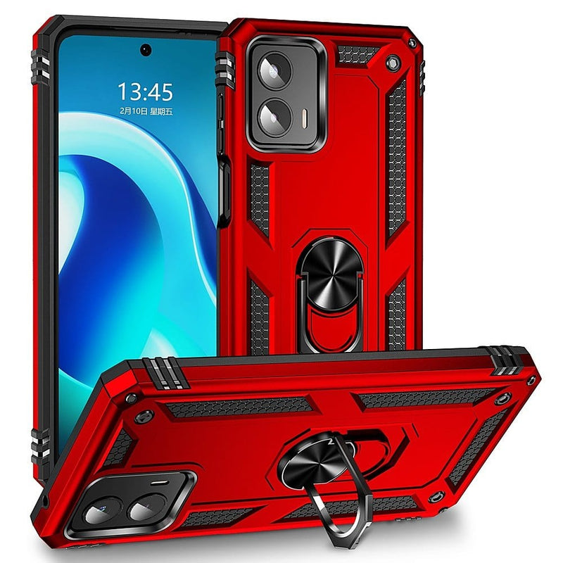 Military Kickstand Series with Belt Clip Case for Motorola Edge+ (2023) - Red