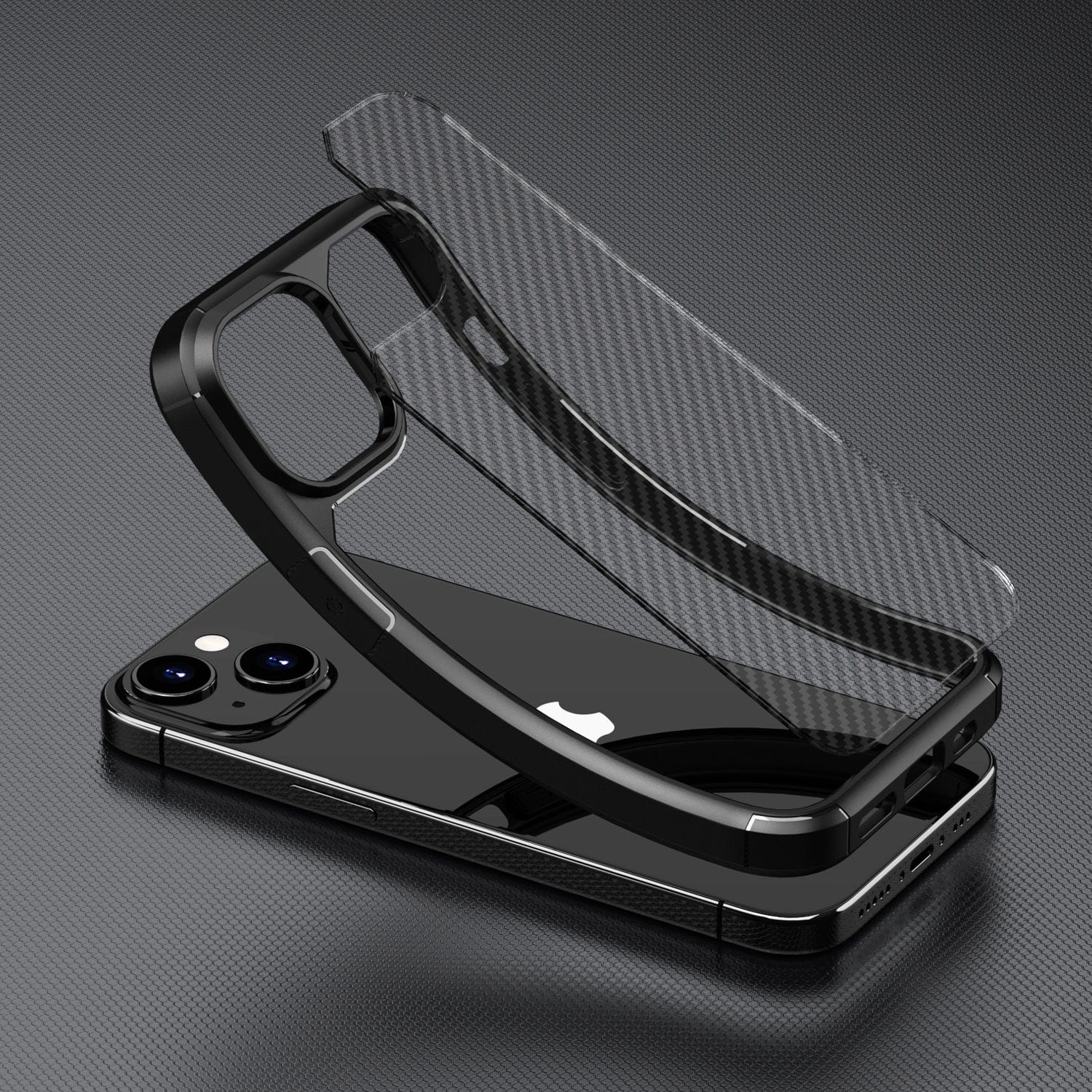 Venture Series Carbon-Fiber Style Case with Screen and Camera Protector - iPhone 15