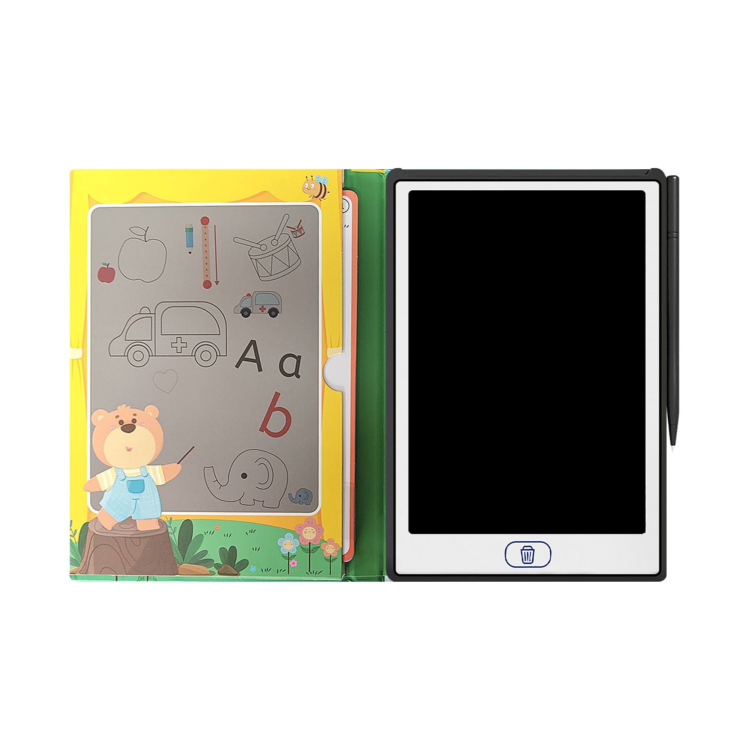 LCD Learning Kids Tablet 8.5" - Letter & Animal Tracing, One-Touch Erase