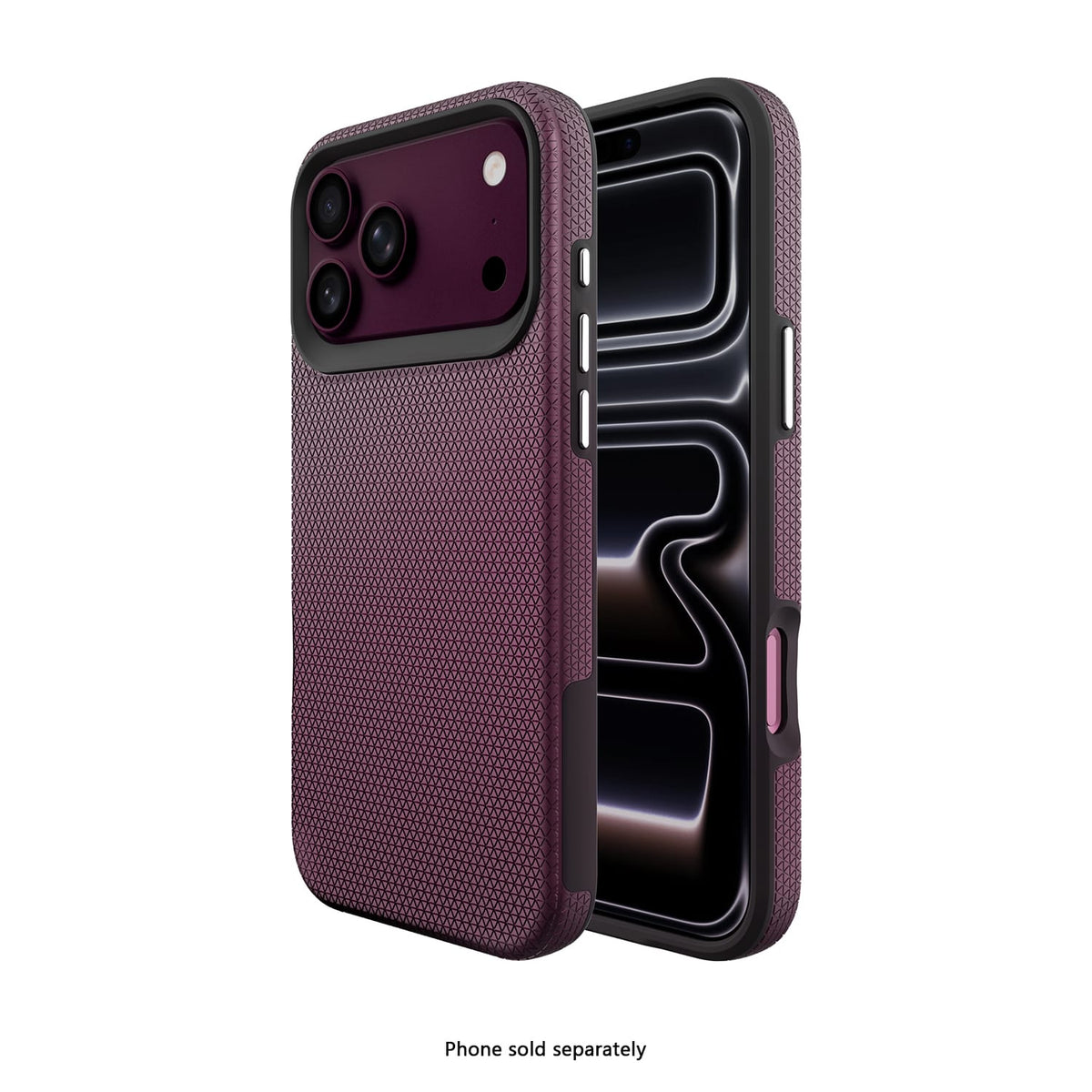 SAHARA Armor Series MagSafe case with ZeroDamage tempered glass for iPhone 18 Pro in Dark Cherry – product view