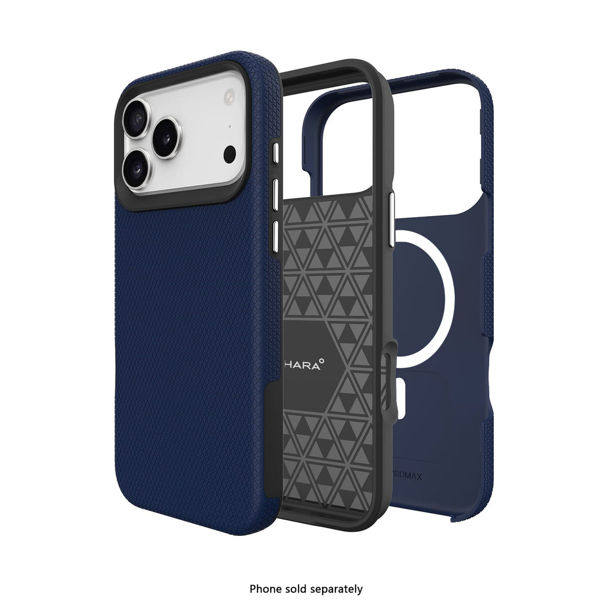 SAHARA Armor Series MagSafe case with ZeroDamage tempered glass for iPhone 18 Pro in Dark Blue – alternate view