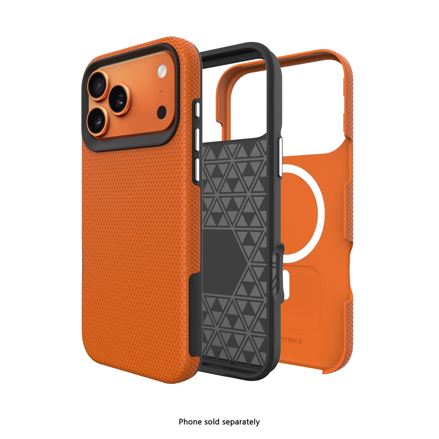 SAHARA Armor Series MagSafe case with ZeroDamage tempered glass for iPhone 18 Pro in Orange – alternate view
