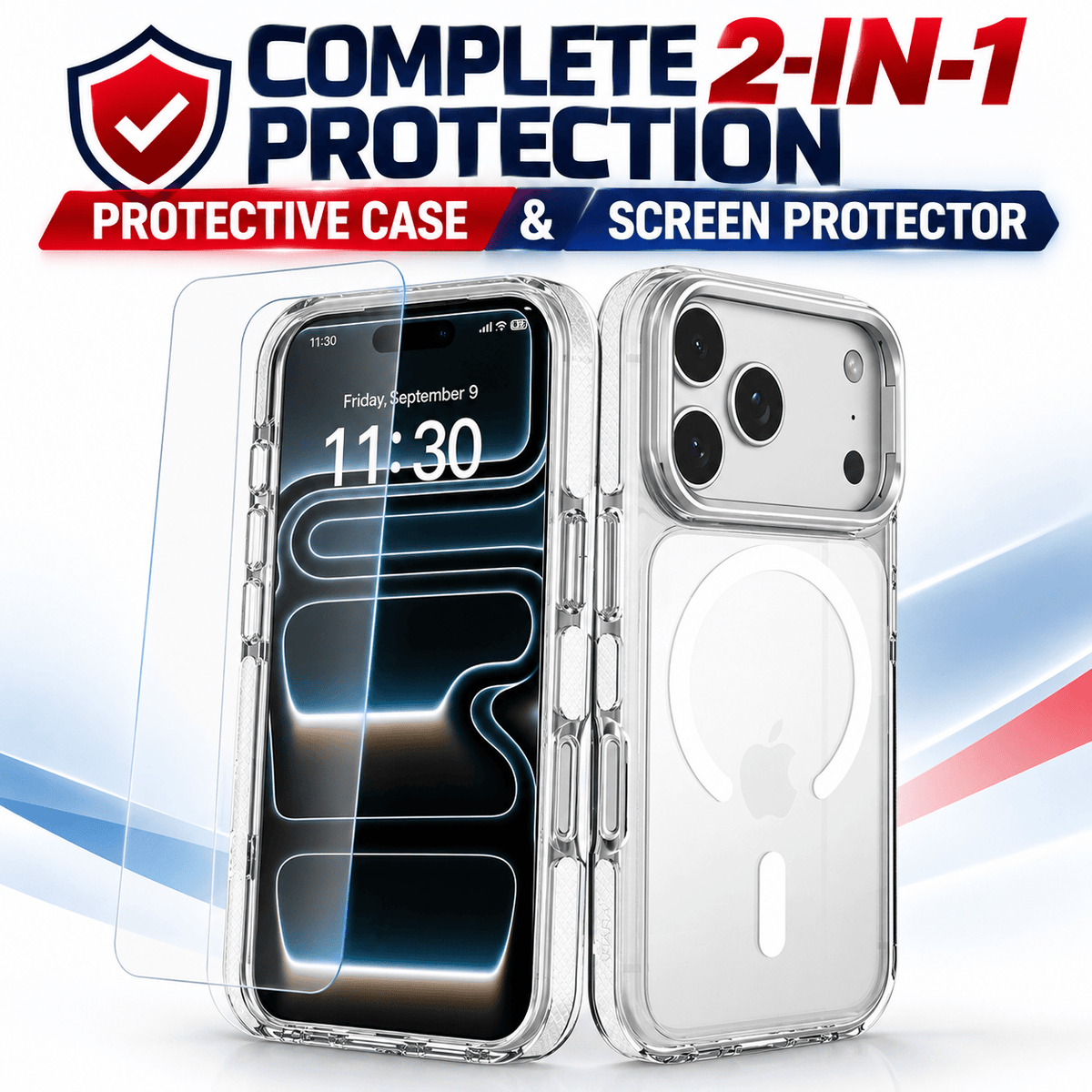 iPhone 18 Pro Max Case with Screen Protector - Clear MagSafe & Aluminum Kickstand | Venture Series