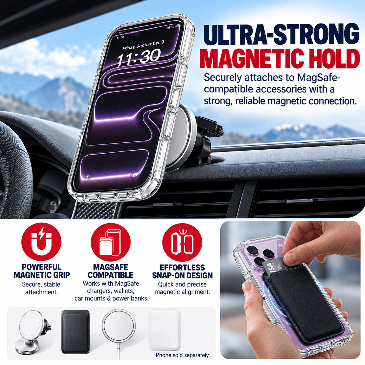 iPhone 18 Pro Max Case with Screen Protector - Clear MagSafe & Aluminum Kickstand | Venture Series