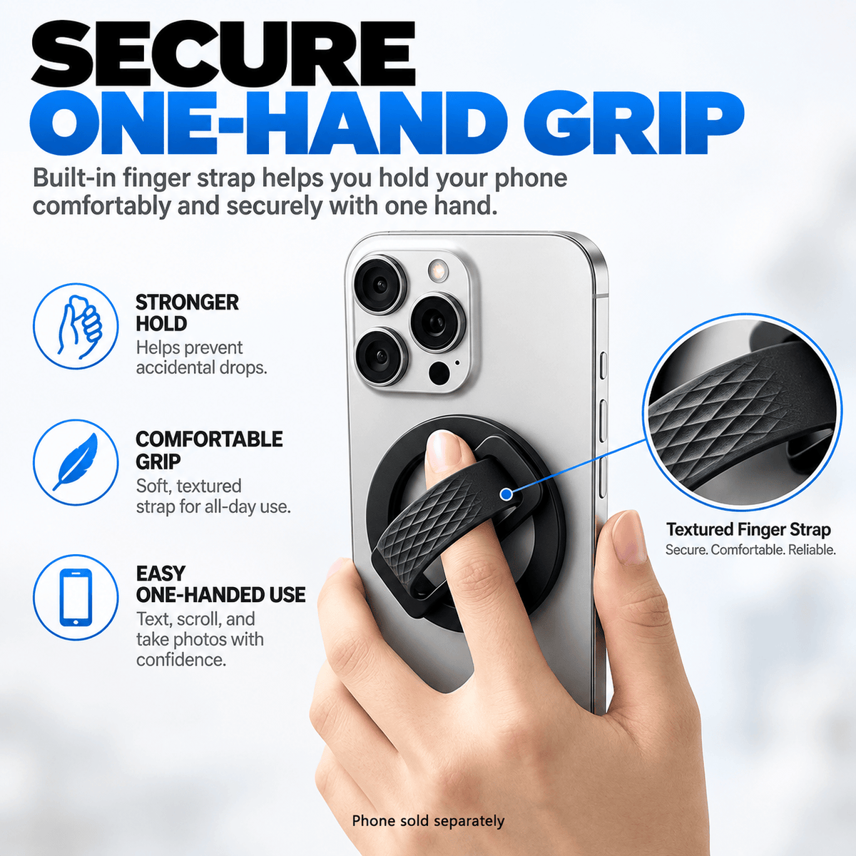MagSafe compatible phone ring grip and kickstand, lifestyle view 3