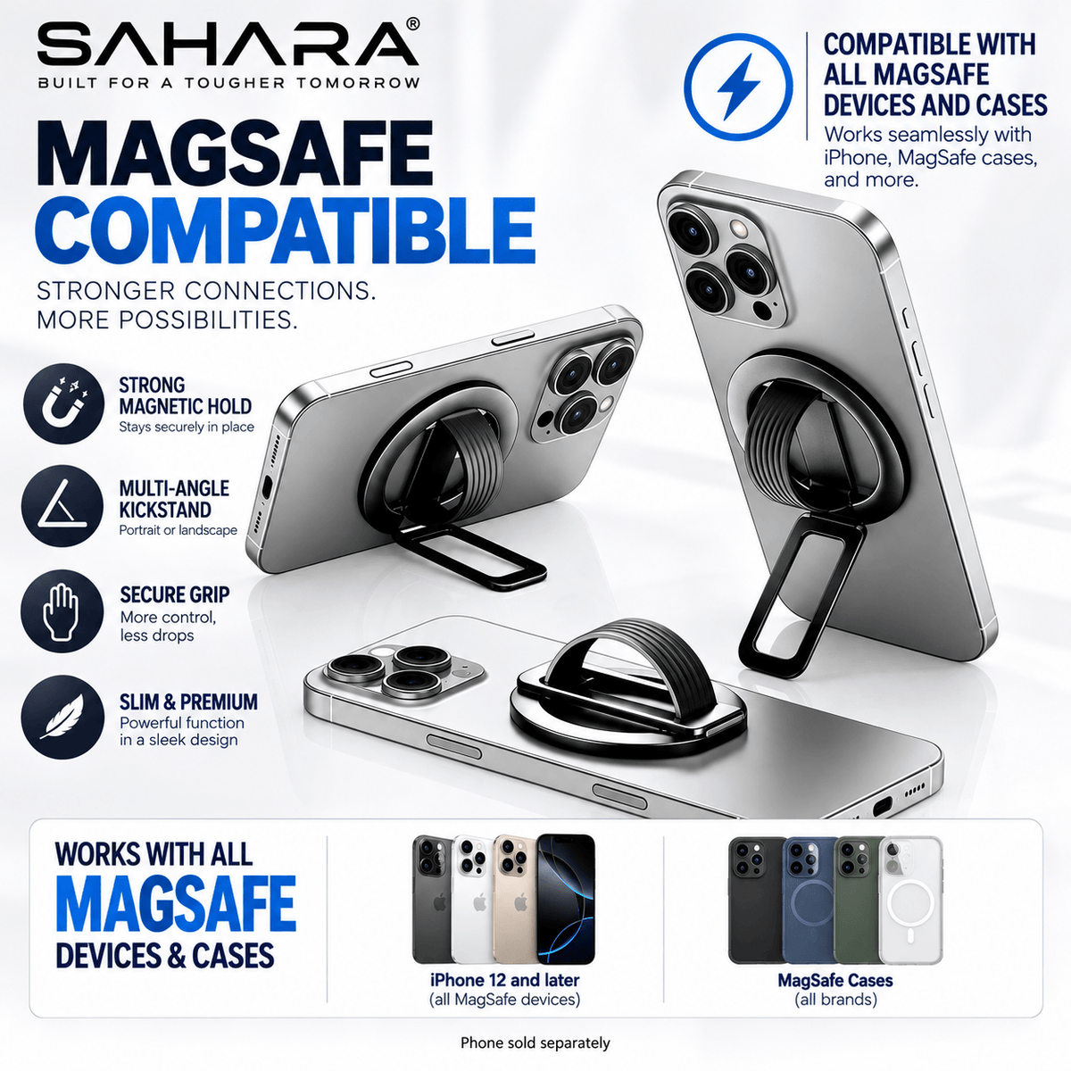 MagSafe compatible phone ring grip and kickstand, lifestyle view 5