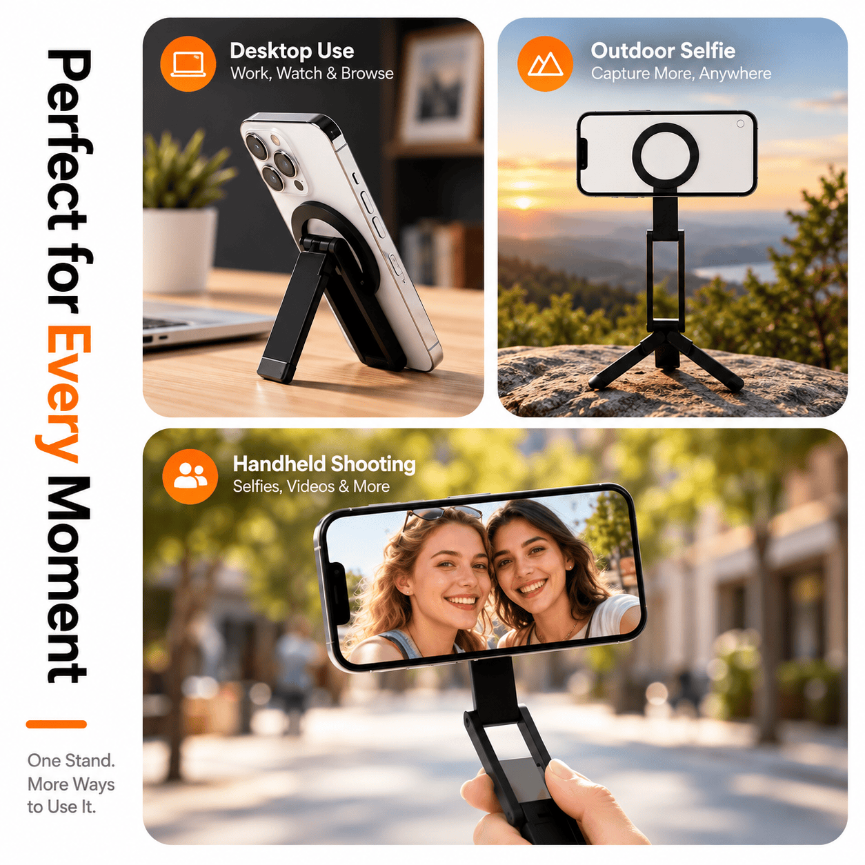 MagSafe compatible foldable tripod and stand for iPhones, lifestyle view 6