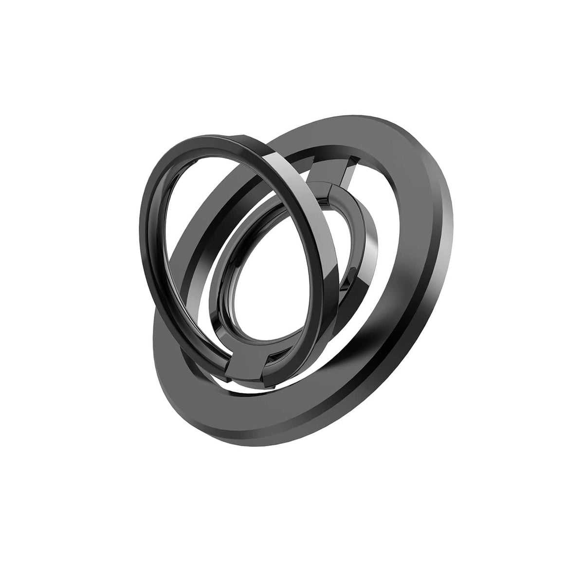 Double-sided magnetic ring grip and kickstand for iPhones