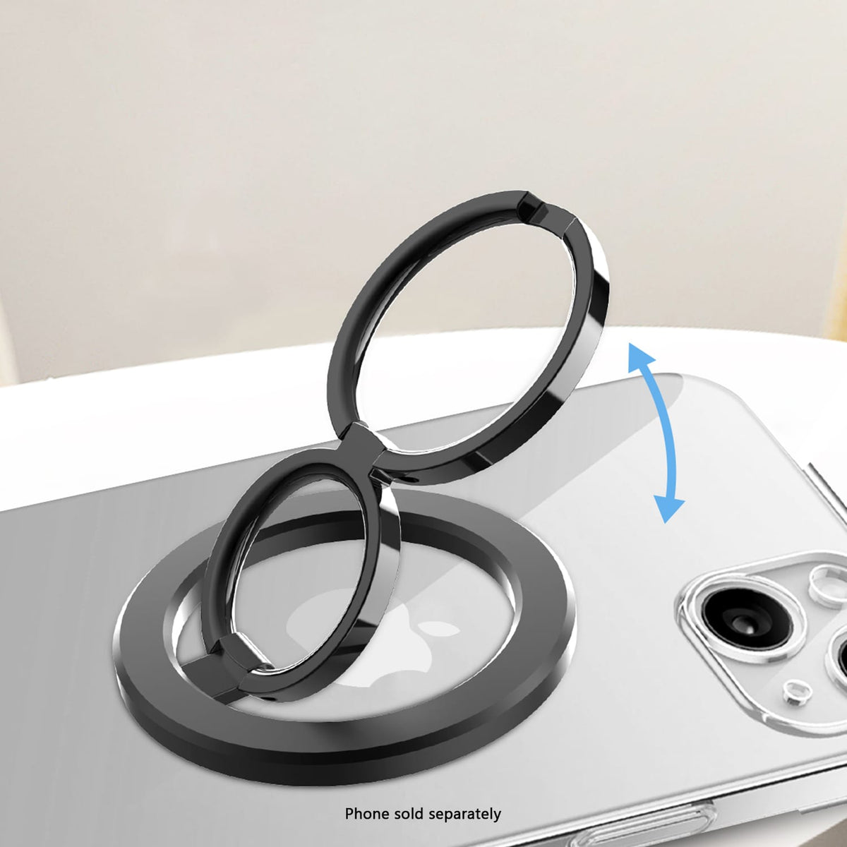 Double-sided magnetic ring grip and kickstand, product view 2