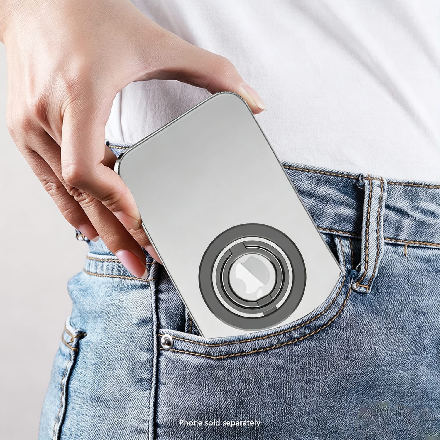 Double-sided magnetic ring grip and kickstand, product view 4
