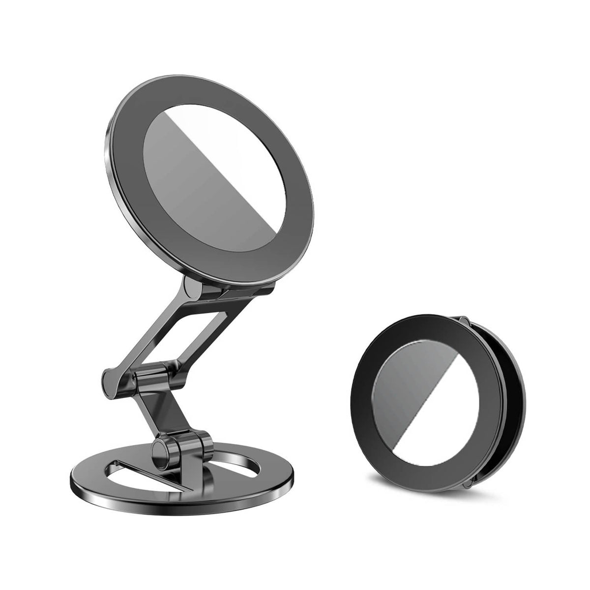 MagSafe adjustable phone stand with double-sided magnetic holder and mirror, image 2