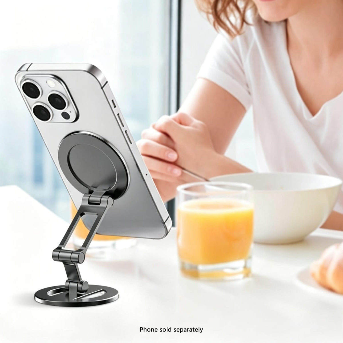 MagSafe adjustable phone stand with double-sided magnetic holder and mirror, image 5