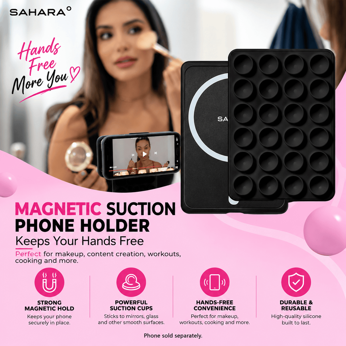 Black MagSafe suction cup phone mount