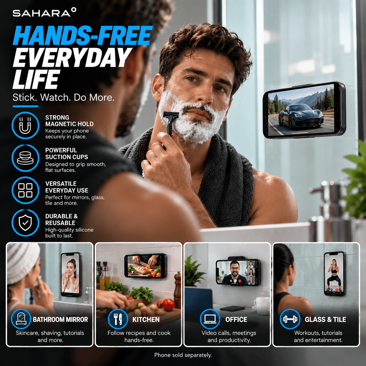 Black MagSafe suction cup phone mount