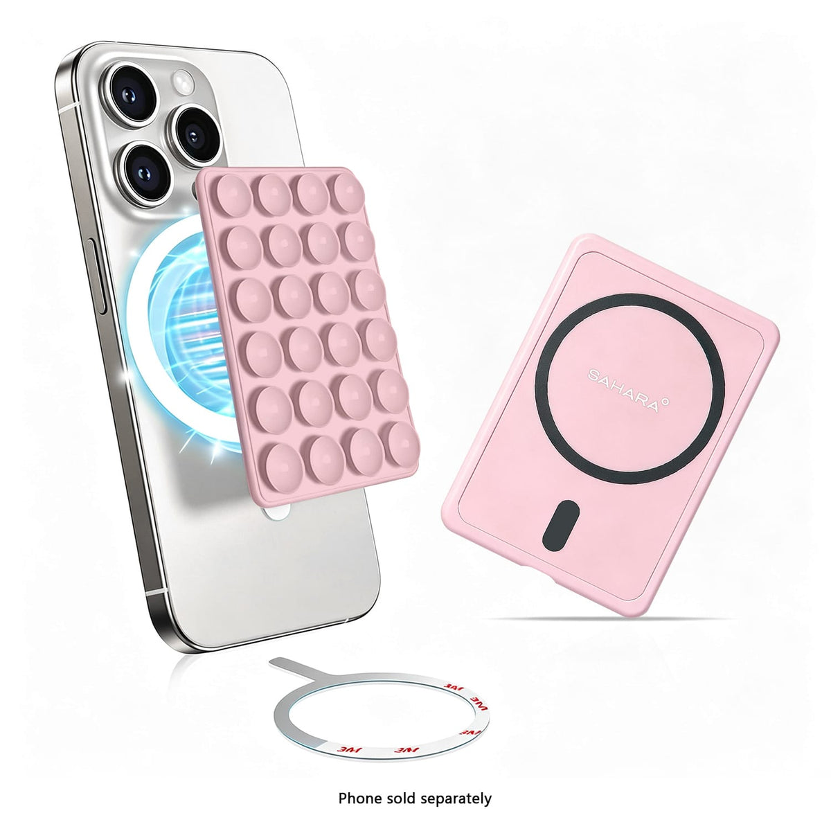 Pink MagSafe suction cup phone mount