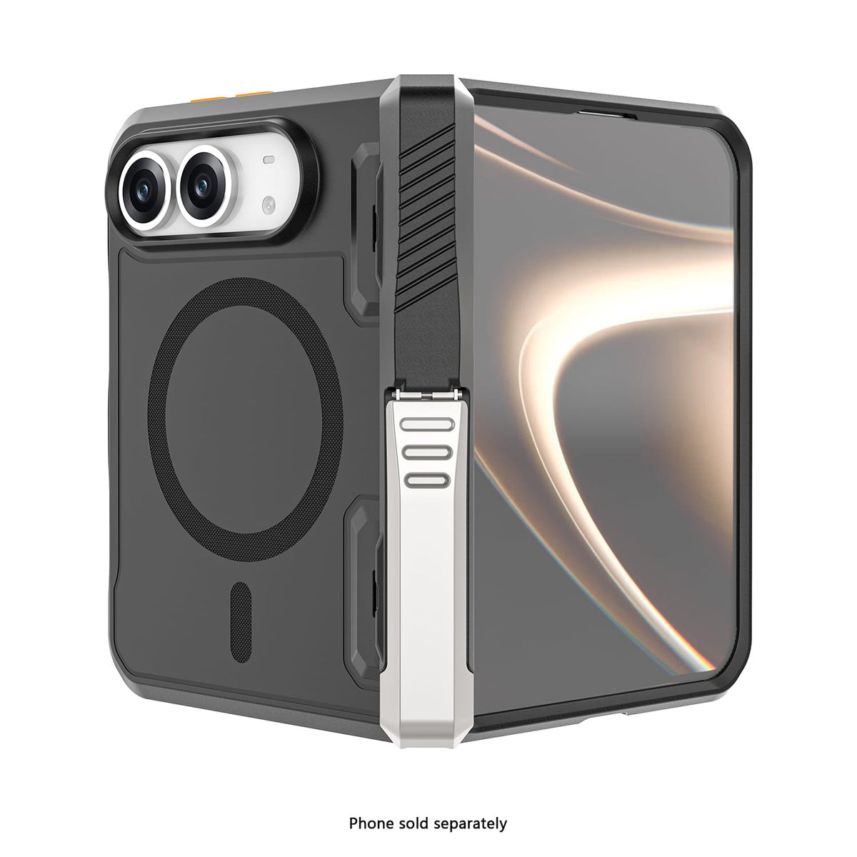 iPhone Duo Rugged MagSafe Case – Kickstand, Hinge Protection & Tempered Glass - Black image 3