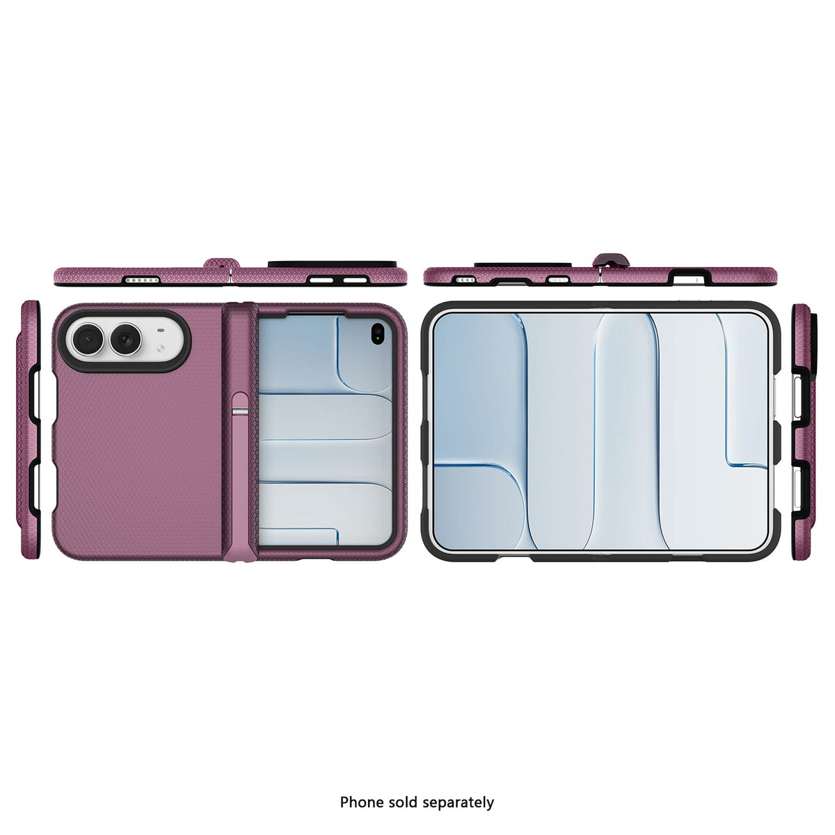 iPhone Duo Dotted MagSafe Case – Tempered Glass Bundle - Dark Pink image 1