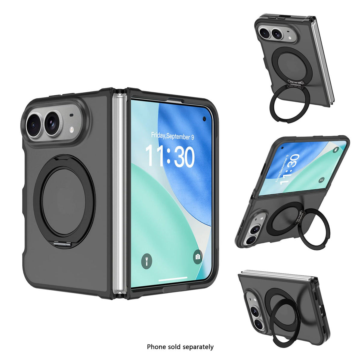 iPhone Duo Matte-Finish MagSafe Case – Rotating Kickstand - Black image 4