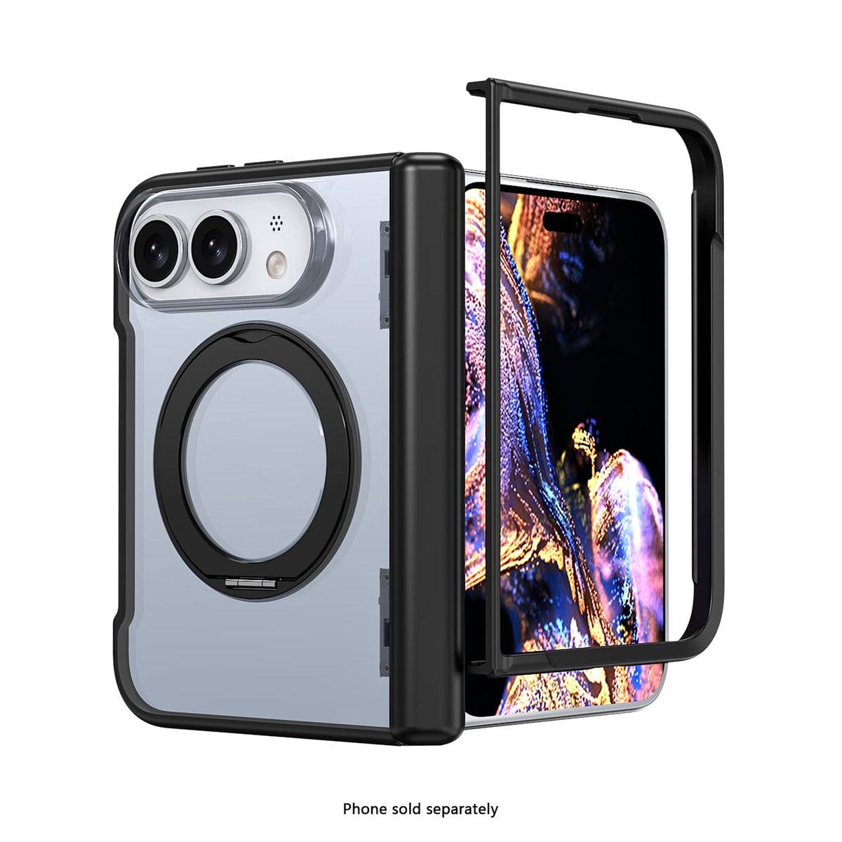iPhone Duo Transparent-Back MagSafe Case – Kickstand - Black image 2