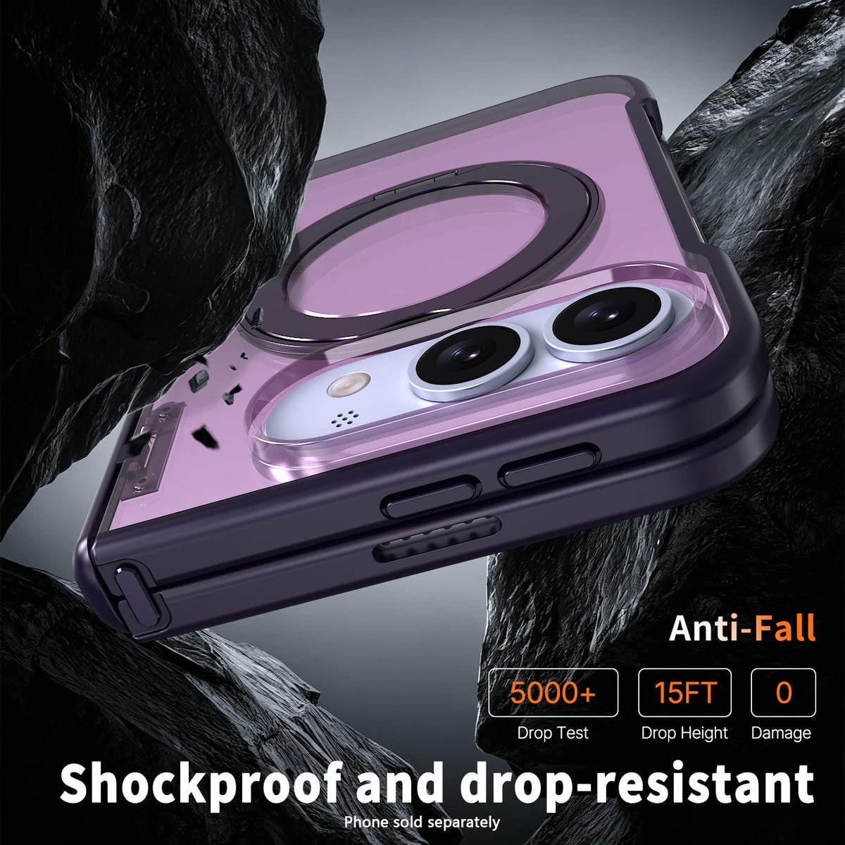 iPhone Duo Transparent-Back MagSafe Case – Kickstand - Purple image 5