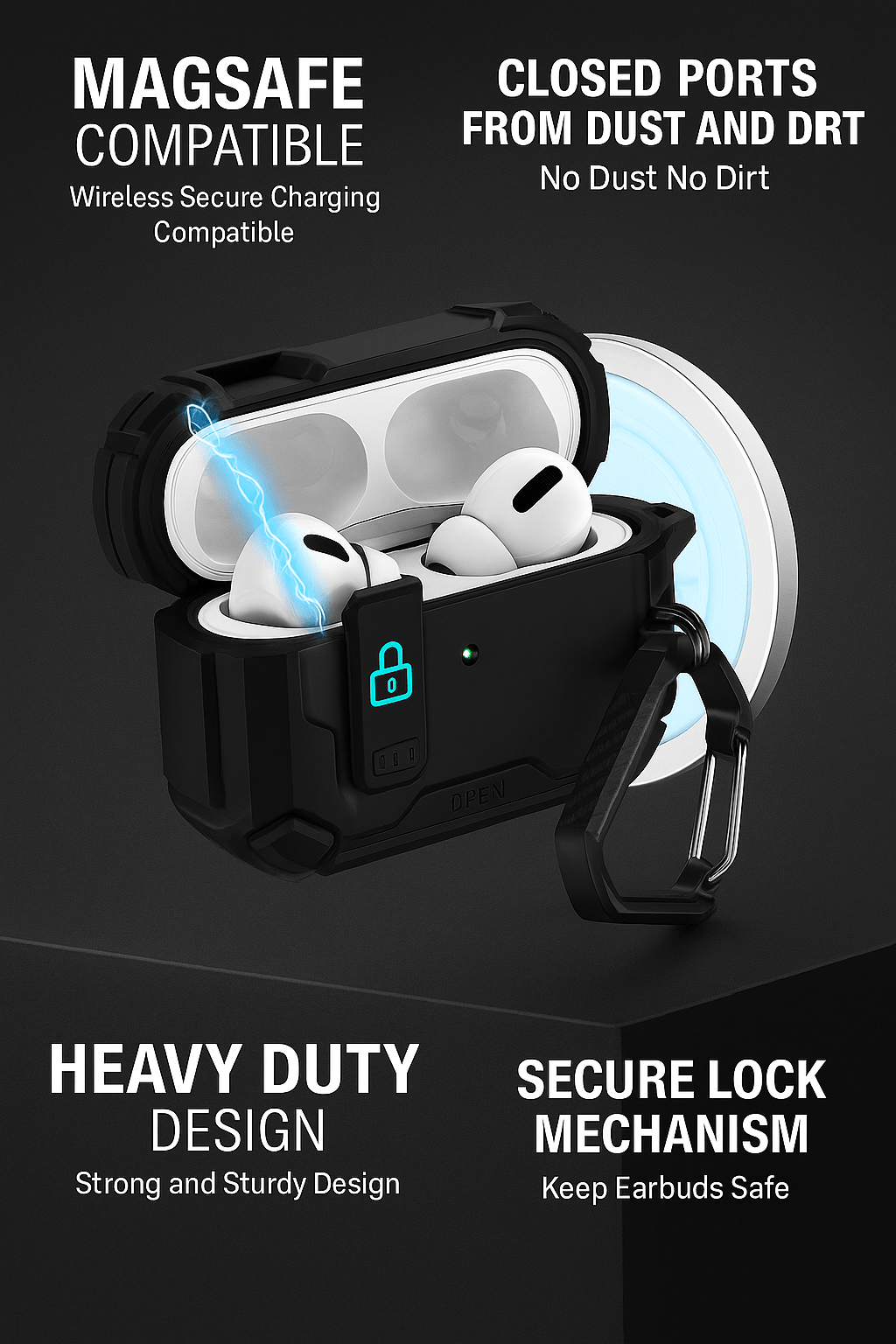 AirPods Pro 3 Case - MagSafe, Heavy-Duty, Secure Lock | Raider Series