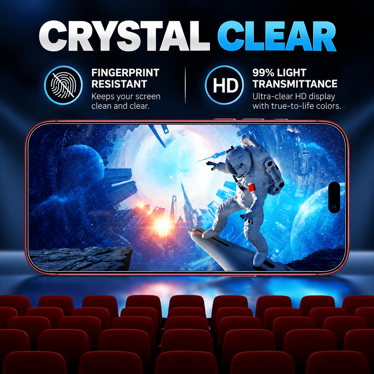 iPhone 18 Pro Max Screen Protector - 9H HD Clear Glass, Easy-Apply Tray | ZeroDamage