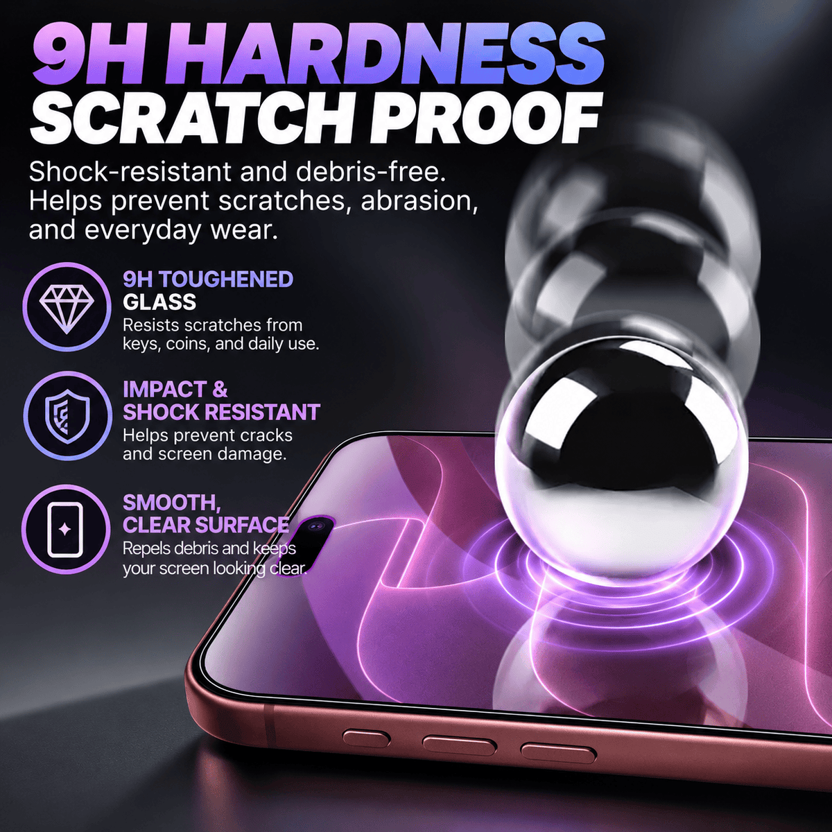 iPhone 18 Pro Max Screen Protector - Anti-Blue Light 9H Glass, Easy-Apply Tray | ZeroDamage