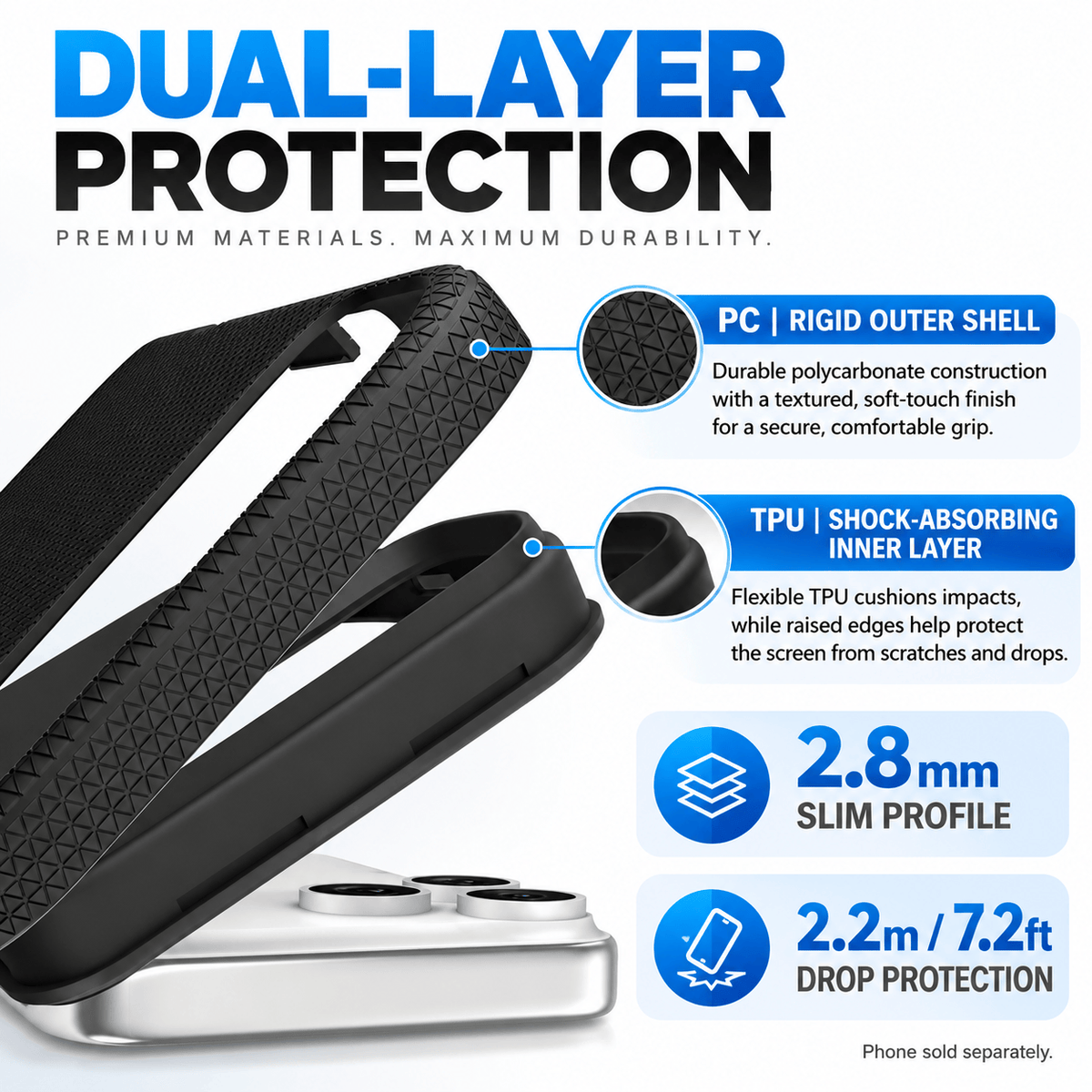 iPhone 18 Pro Shockproof MagSafe Case - 2-in-1 with ZeroDamage Tempered Glass | Armor Series