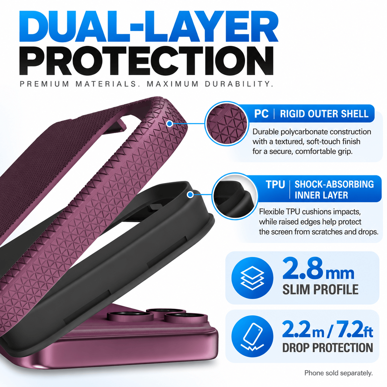 iPhone 18 Pro Shockproof MagSafe Case - 2-in-1 with ZeroDamage Tempered Glass | Armor Series