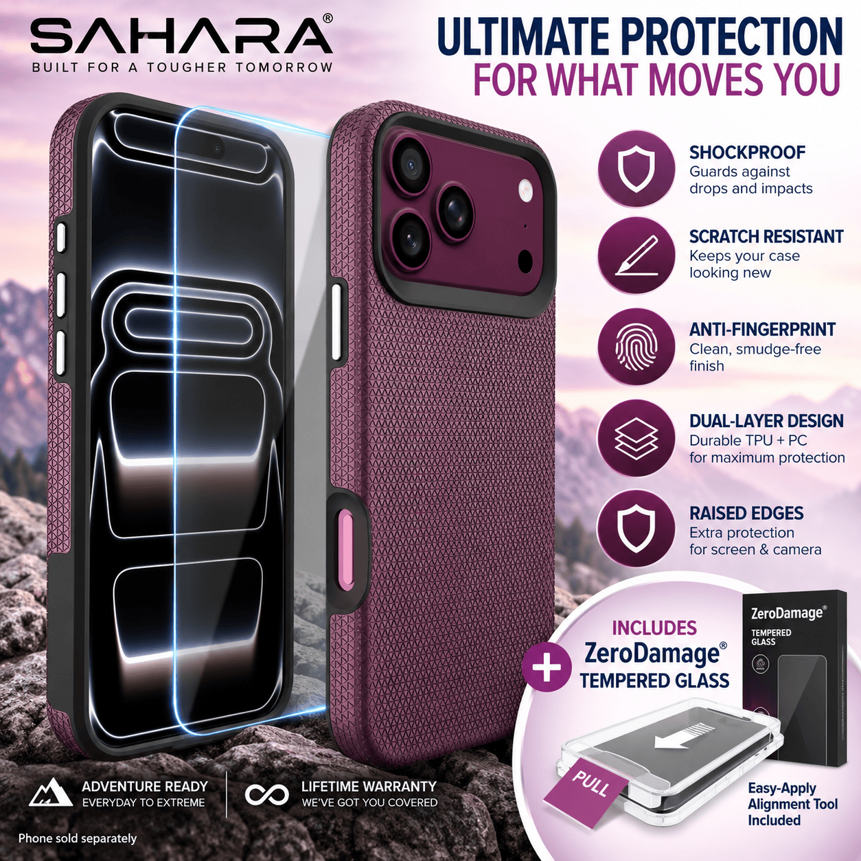 iPhone 18 Pro Shockproof MagSafe Case - 2-in-1 with ZeroDamage Tempered Glass | Armor Series