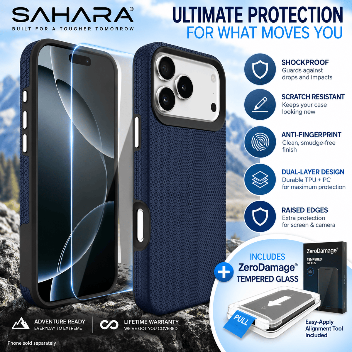 iPhone 18 Pro Shockproof MagSafe Case - 2-in-1 with ZeroDamage Tempered Glass | Armor Series