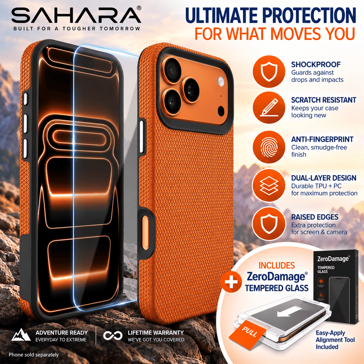 iPhone 18 Pro Shockproof MagSafe Case - 2-in-1 with ZeroDamage Tempered Glass | Armor Series