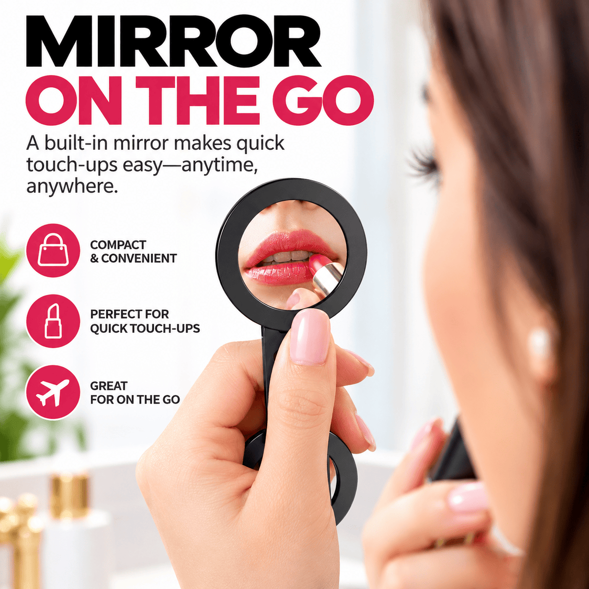 MagSafe iPhone Stand - Double-Sided Magnetic Phone Holder with Mirror
