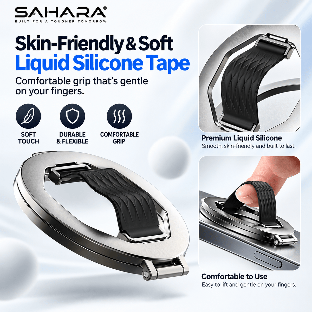 MagSafe iPhone Grip - Magnetic Finger Strap & Kickstand