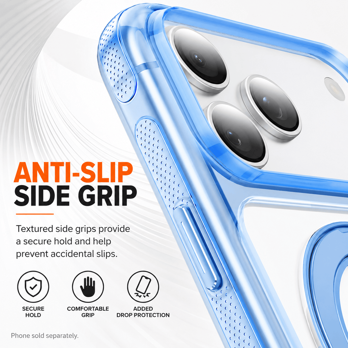 iPhone 18 Pro Clear Case - MagSafe, Shockproof, with 360° Ring Stand