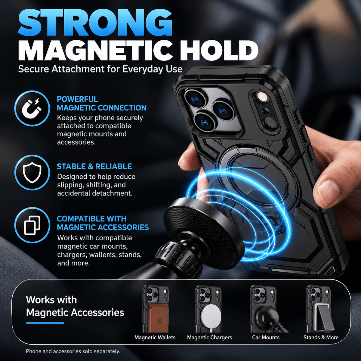 iPhone 18 Pro Magsafe Case - 2-in-1 Tactical Military Design with Kickstand + Tempered Glass | Raider Series