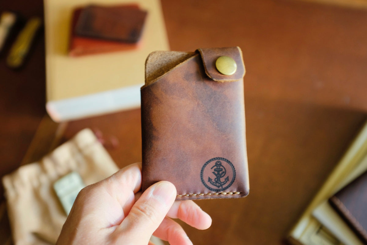 Normal Wallet Snap Wallet - Handmade Full-Grain Leather Minimalist Wallet