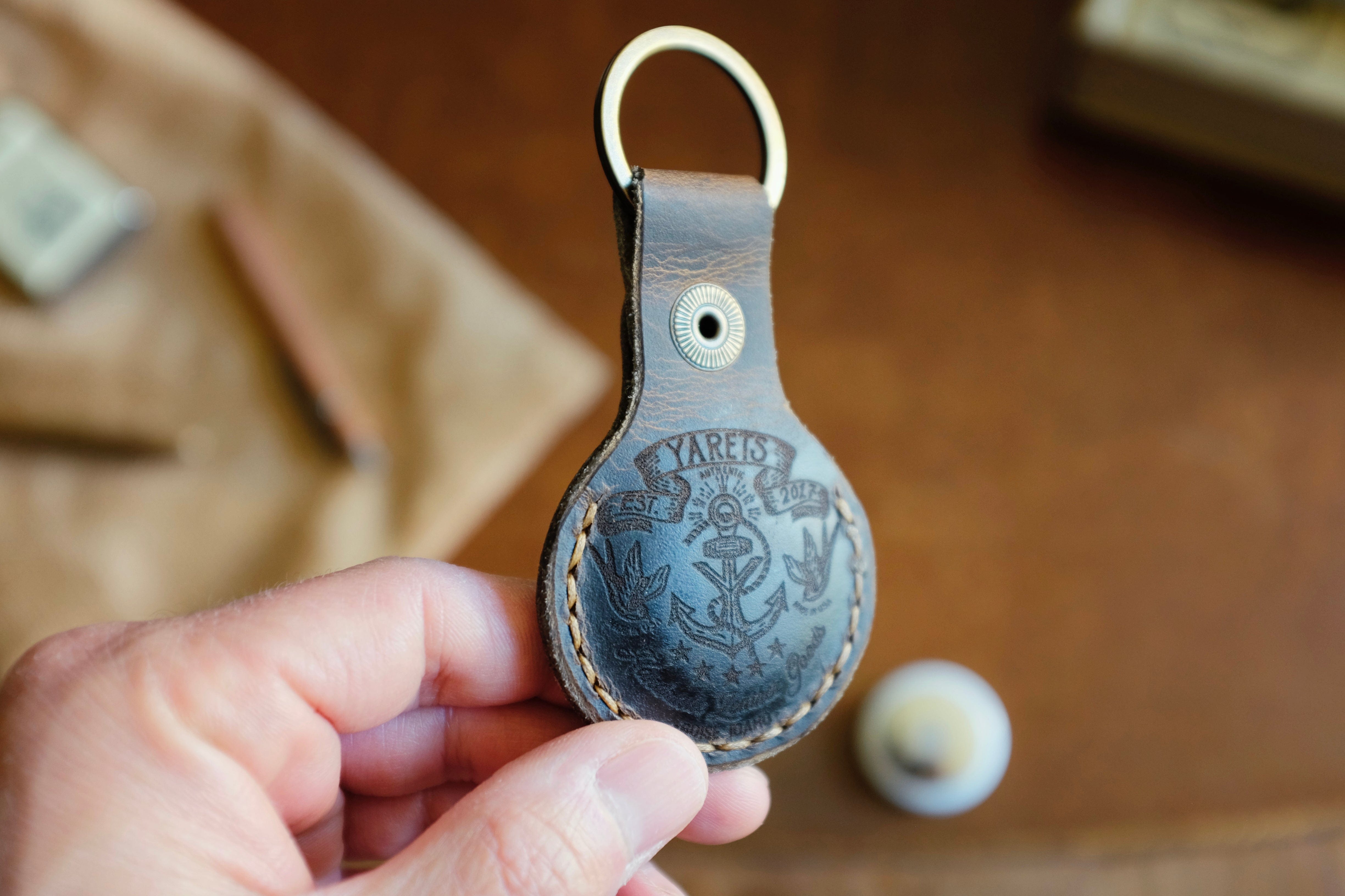 Handmade AirTag Key Ring - Apple AirTag