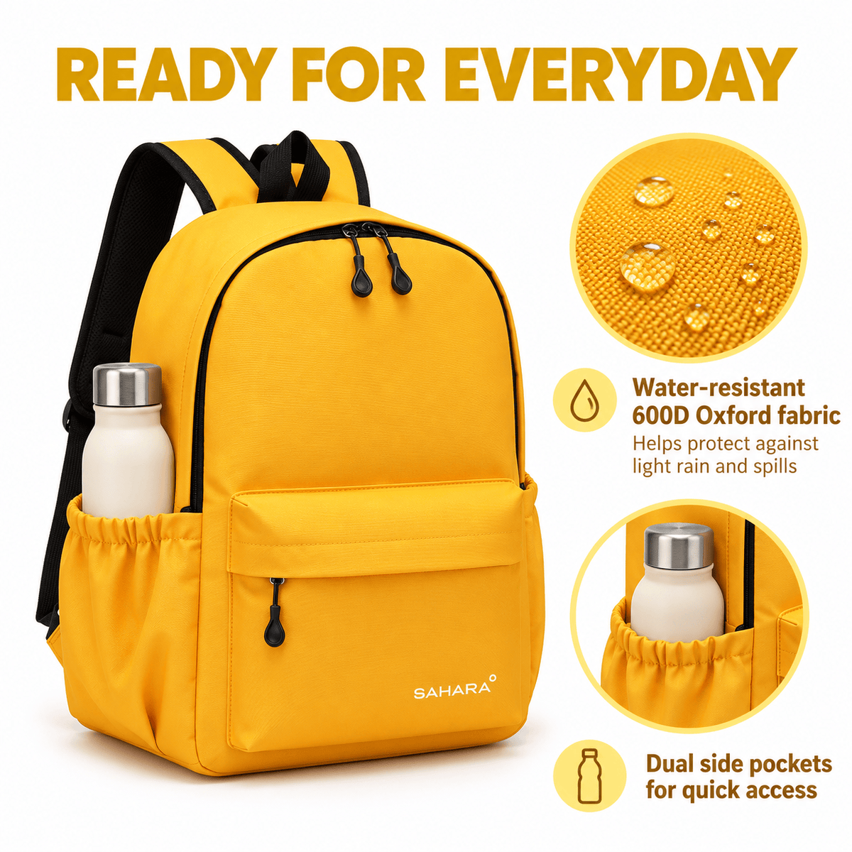 Sahara 16-Inch School Backpack - Waterproof Oxford Fabric | Classic Series
