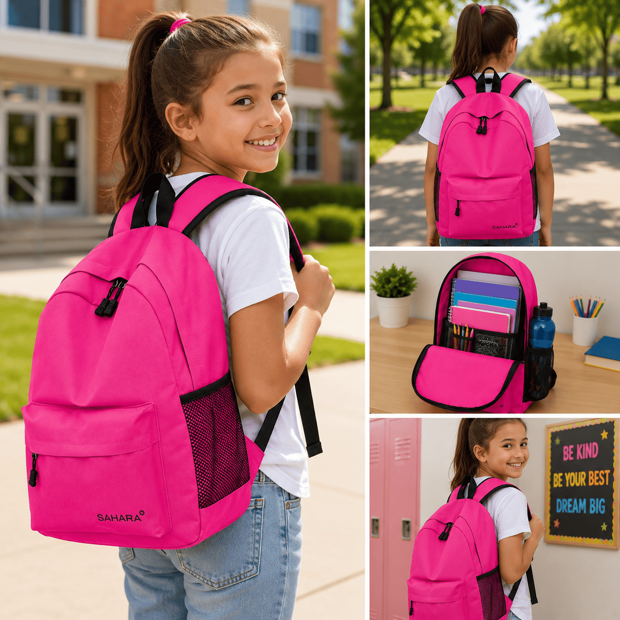 Sahara 16-Inch School Backpack - Waterproof Oxford Fabric | Classic Series