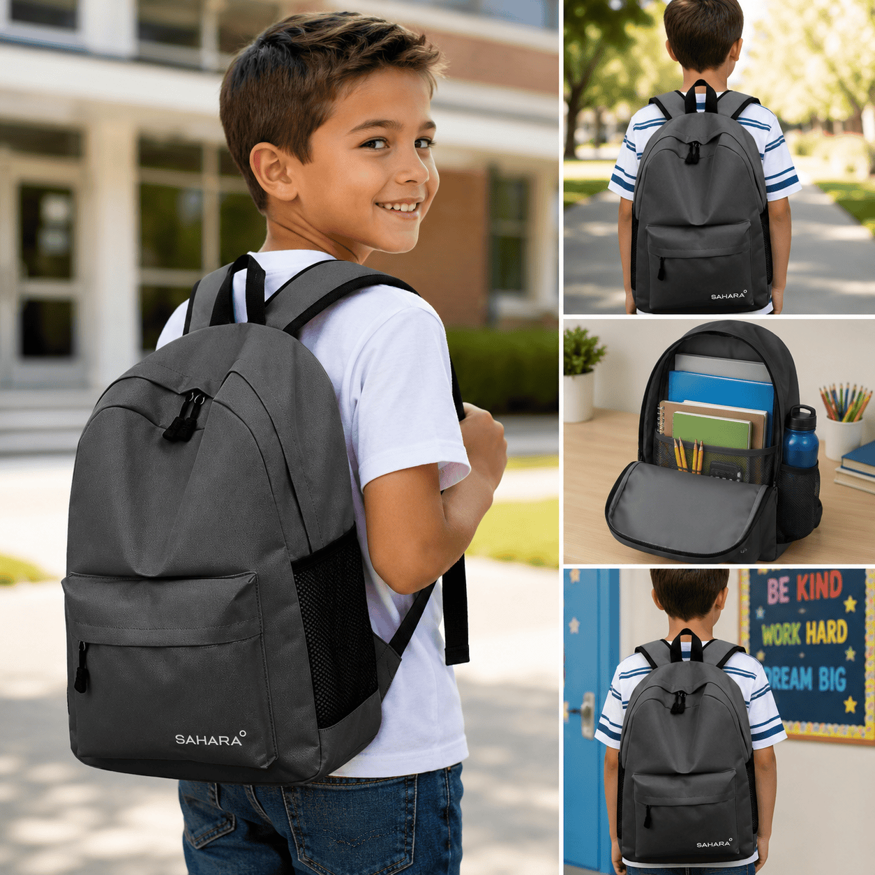 Sahara 16-Inch School Backpack - Waterproof Oxford Fabric | Classic Series