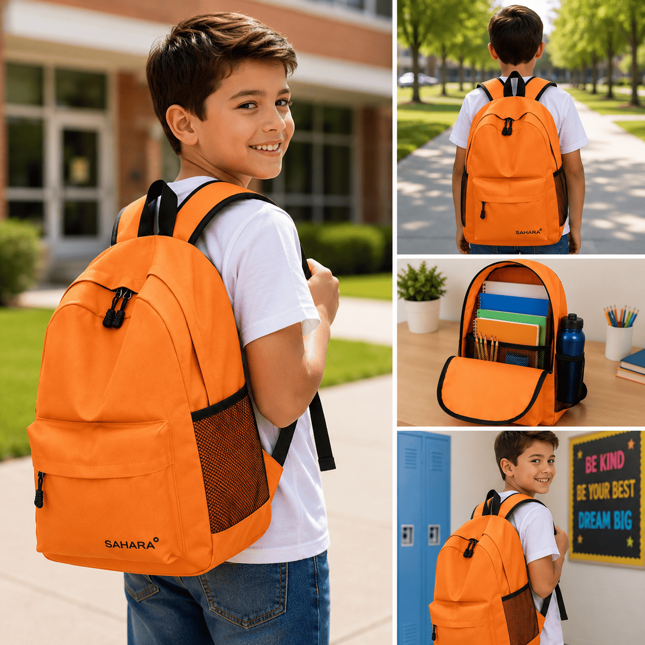 Sahara 16-Inch School Backpack - Waterproof Oxford Fabric | Classic Series